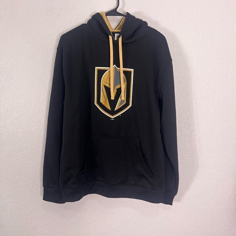 NHL‎ Vegas Knights Black with Gold Logo Hooded Pullover Sweatshirt Men’s Medium